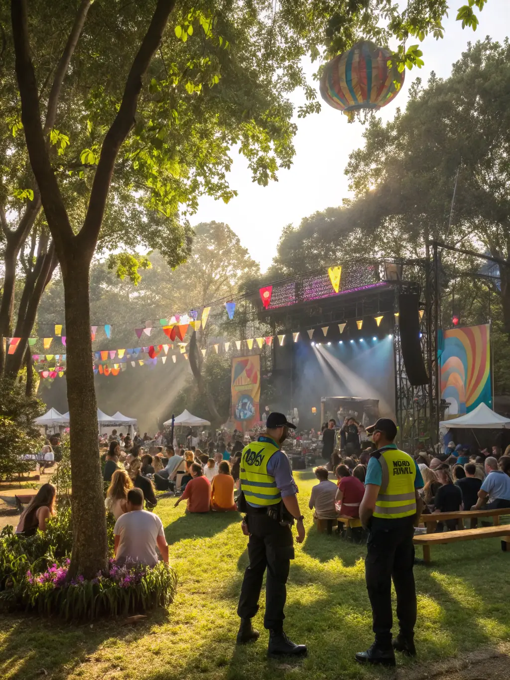 A photograph of a cultural event organized by Espace Culturel Eyraguais, featuring local artists and community members enjoying the festivities, capturing the vibrant cultural scene.